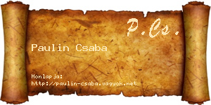 Paulin Csaba névjegykártya