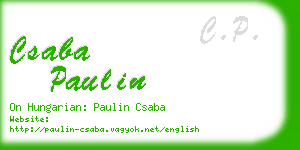 csaba paulin business card